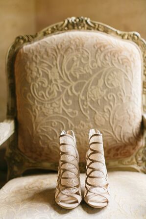 Jimmy Choo Taupe Laced Bootie Wedding Shoes