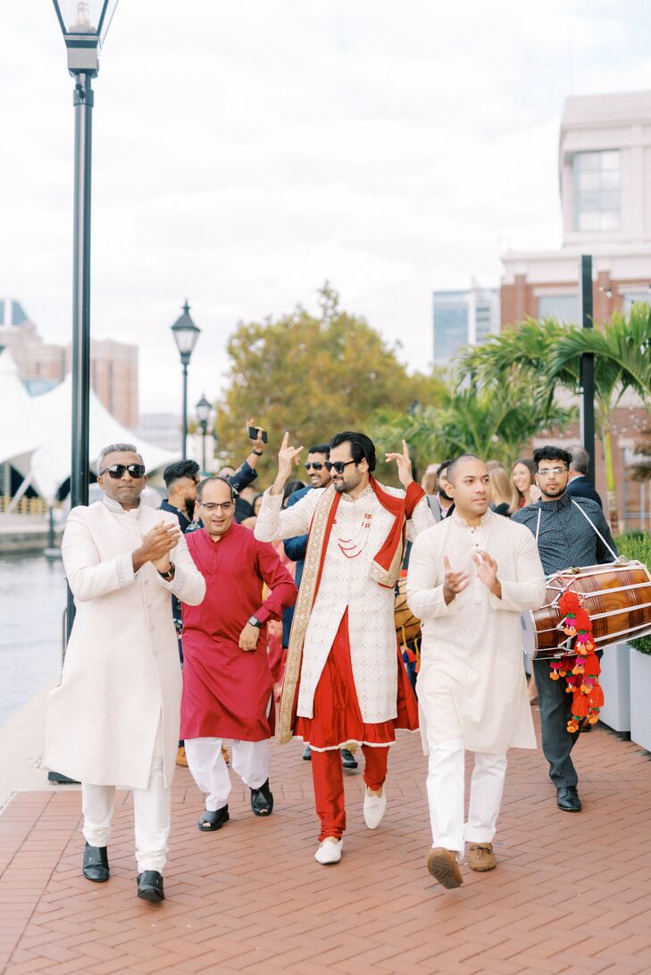 Baraat Entrance During Indian Wedding in Baltimore