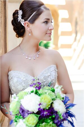 Bride Wearing Diamond Jewelry