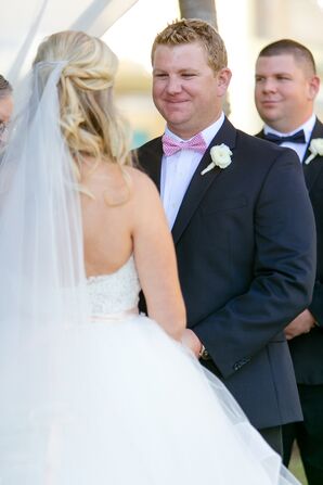 Pink Bow Tie and Ranunculus Boutonniere