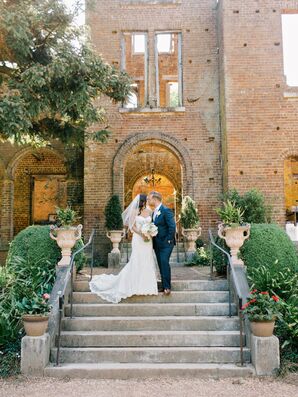 Strapless Lace Mermaid Gown and Elbow-Length Veil