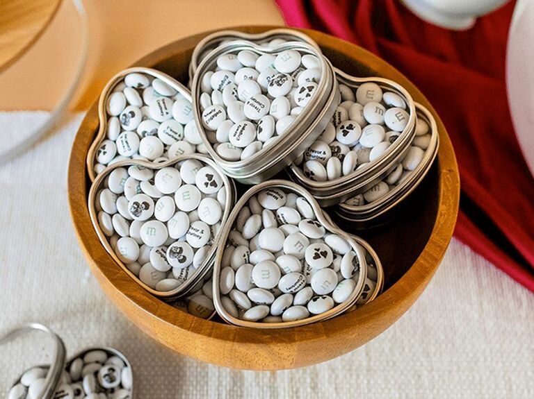 Personalized M&M edible wedding favors