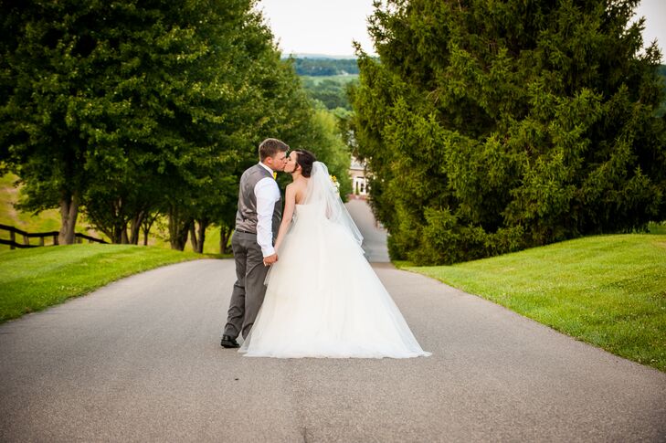 These middle school sweethearts had their classic, vintage-inspired wedding at Morningside Inn in Frederick, Maryland, where they attended prom back i