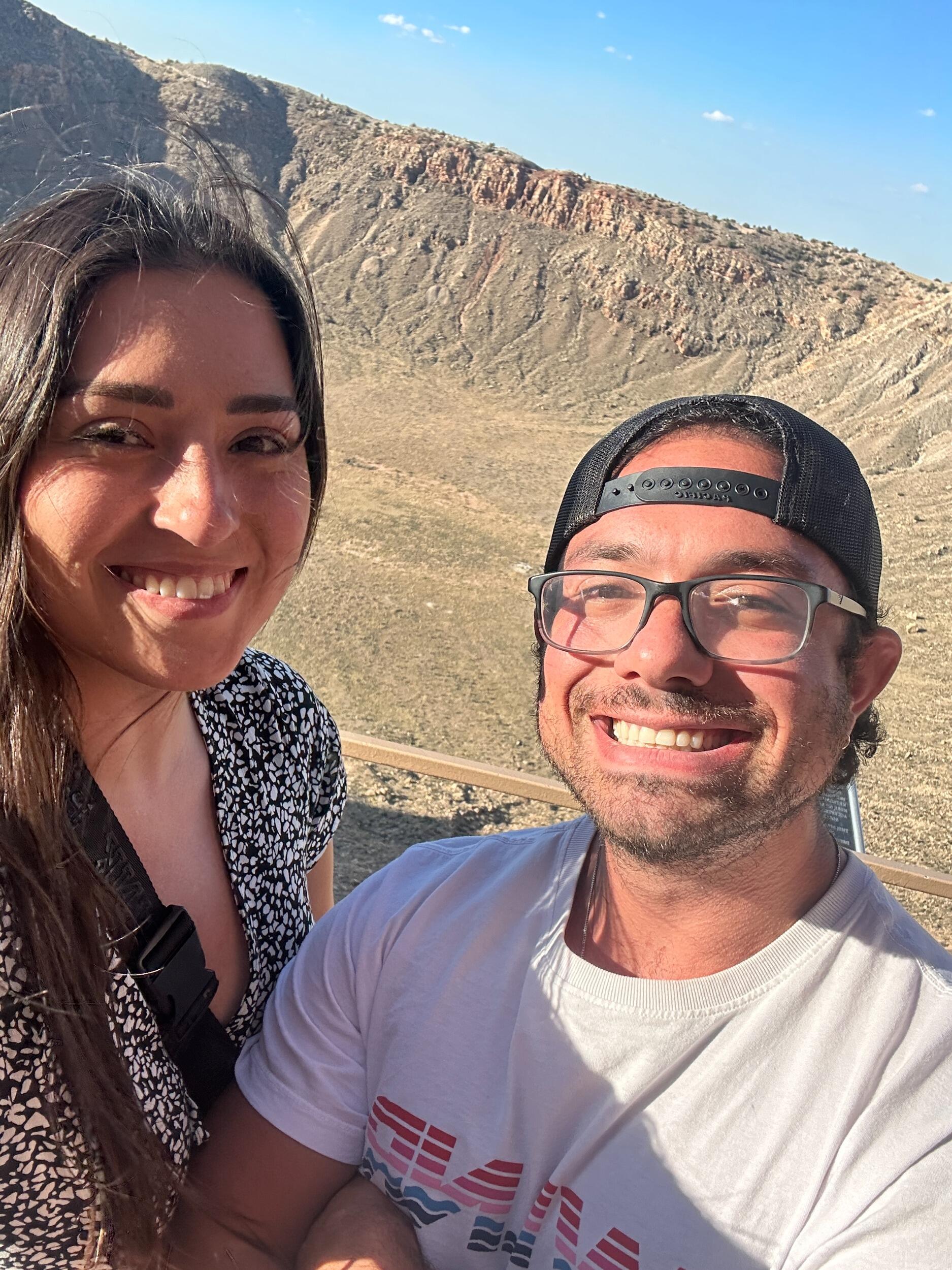 Winslow, Arizona at one of the best-preserved meteor impact craters on Earth