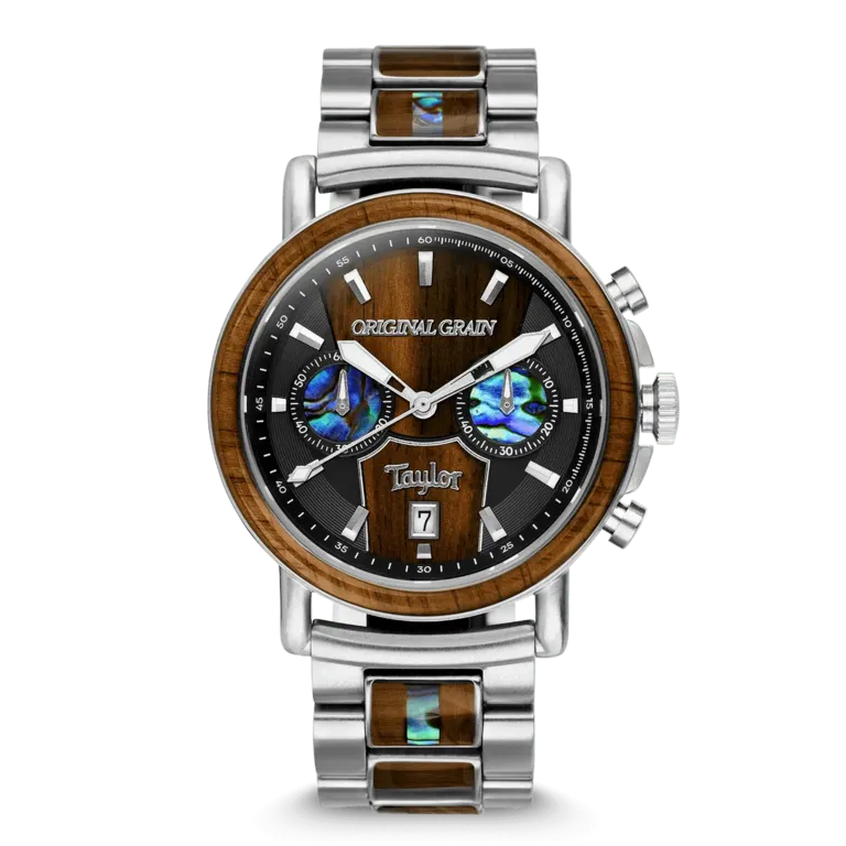 Unique reclaimed Taylor guitar wood watch 15th anniversary gift