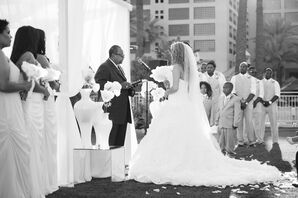 Outdoor Bride and Groom Vow Exchange