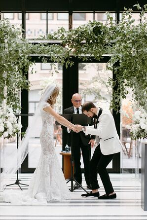 Groom Stepping on the Glass at Jewish Wedding