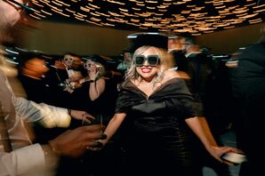 Wedding Guest With Cowboy Hat and Sunglasses Dancing at Reception