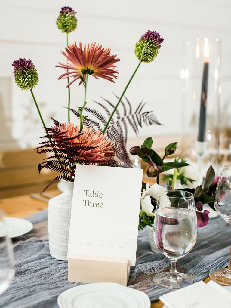 modern wedding table number