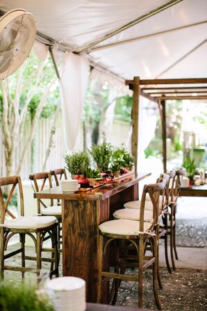 Rustic Tented Reception with Cross-Back Chairs