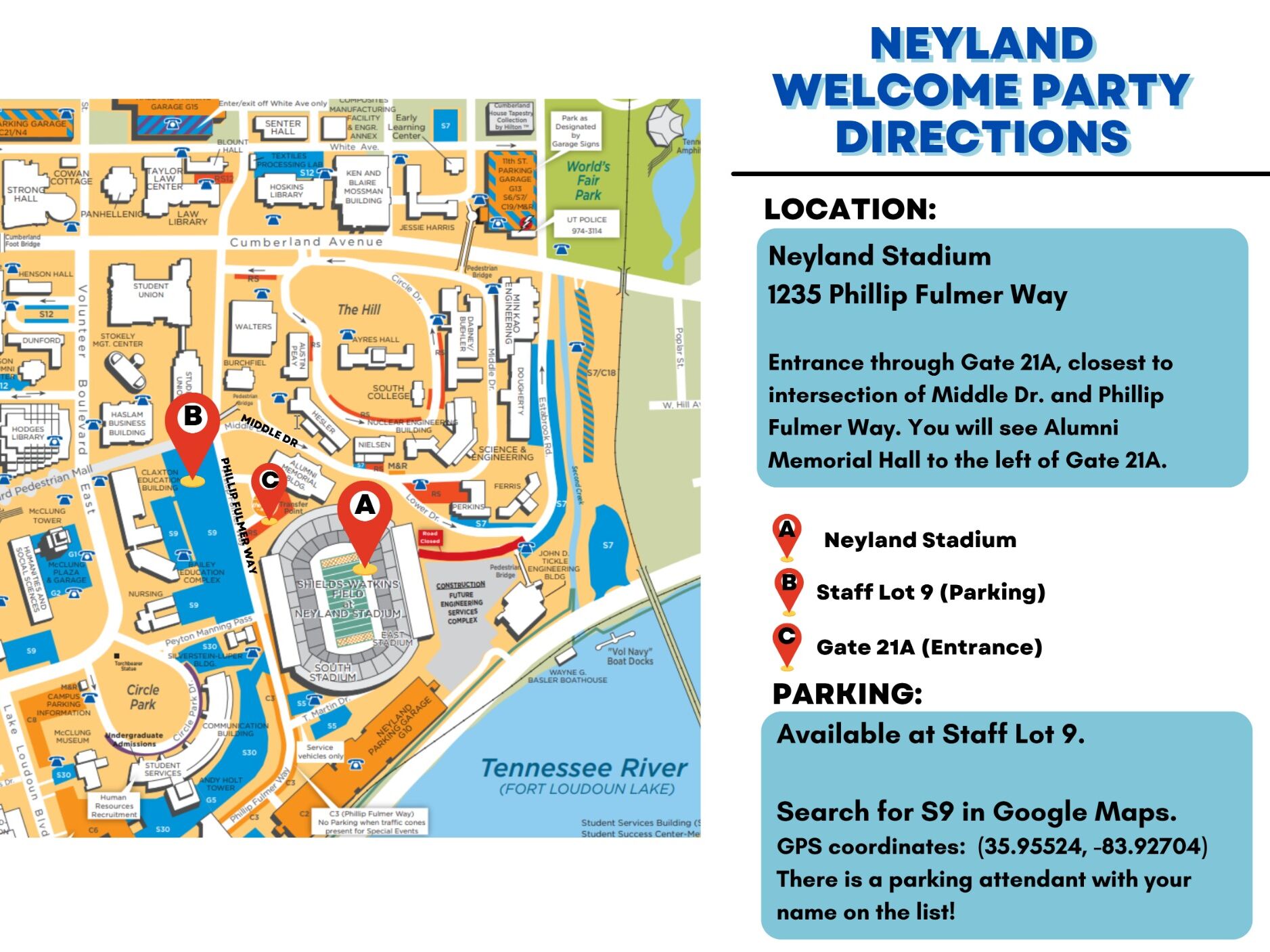 Picture of Welcome Party Directions