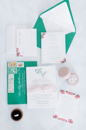 Emerald-and-White Wedding Invitation at The Vinoy Renaissance in St. Petersburg, Florida