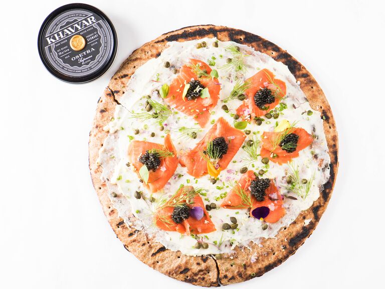 Grilled Smoked Salmon Flatbread and Khavyar's American Spoonbill