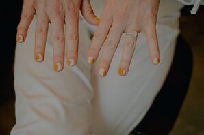 Bride's Orange-and-Ivory, 1970s-Inspired Nail Art