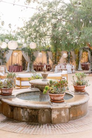 Fountain Wedding Decor at Santa Barbara Historical Museum in California