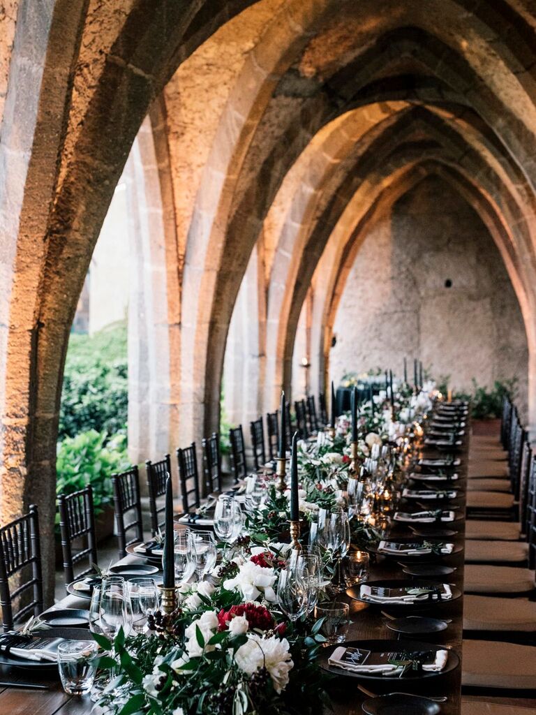 Dramatic black taper candles for your moody wedding reception