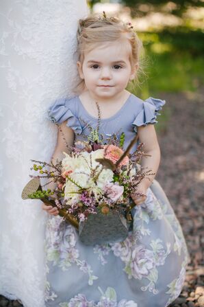 DIY Purple-Gray Flower Girl Dress