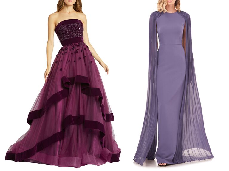 purple colored wedding dresses