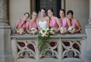 Cherry Pink Taffeta Bridesmaid Bridesmaid Dresses