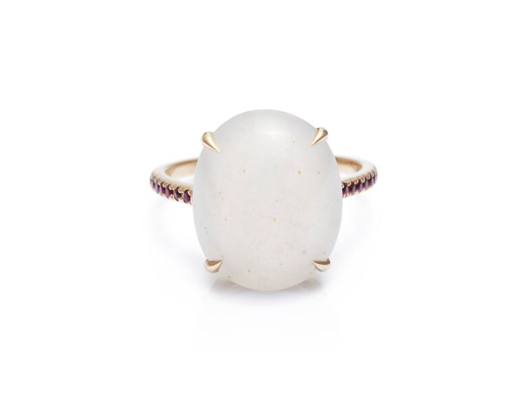 white jade engagement ring