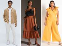 collage of three fall engagement photo outfits