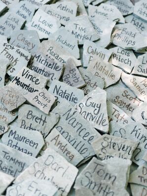 Rustic DIY Slate Stone Escort Card Display