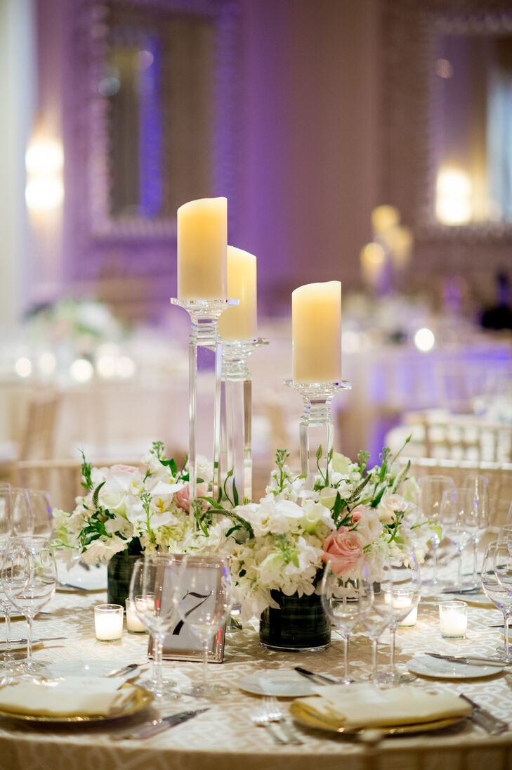 Transparent Candlestick Centerpieces