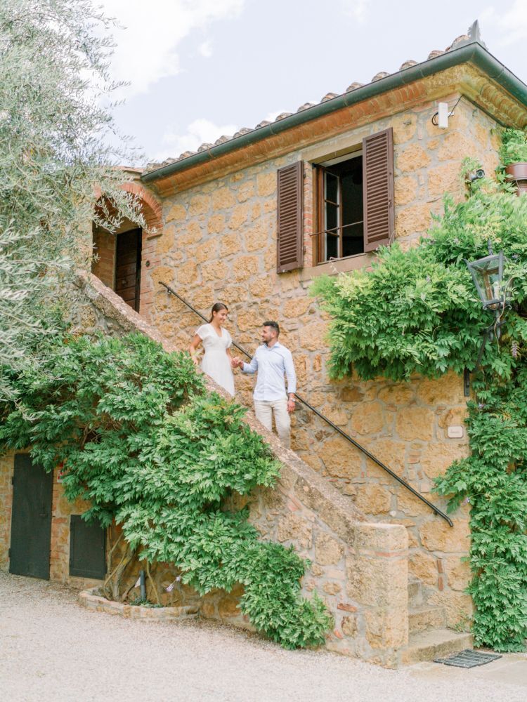 engagement photos at Italian villa