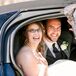 Bride and Groom in the Limo
