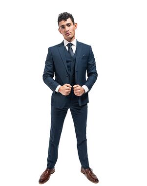 The Modern Groom Heathered Navy Suit Blue Tuxedo