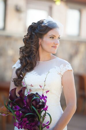 Ivory Illusion Neckline Wedding Dress