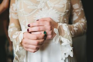 Emerald and Black Diamond Engagement Ring