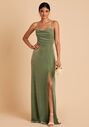Birdy Grey Ash Dress in Velvet Dark Sage Bridesmaid Dress - thumbnail - 4