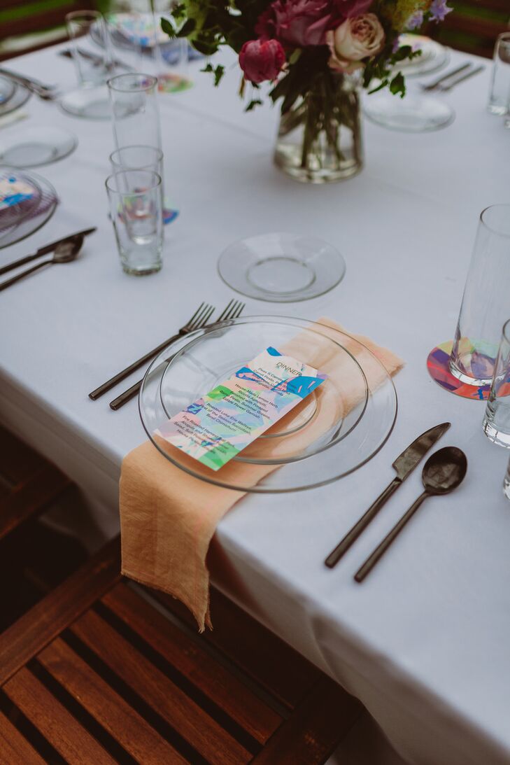 Hand-Stitched Napkins Decorate Reception Table
