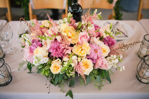Lush Pastel Dining-Table Centerpiece