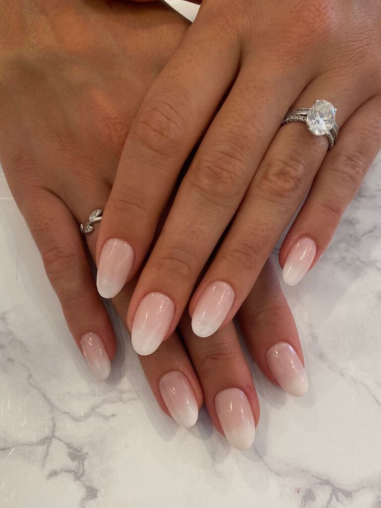 wedding nail ideas white ombre manicure