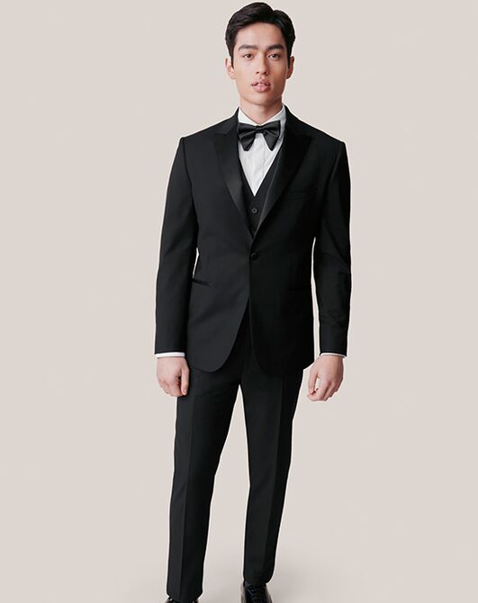 Birdy Grey Suits Spencer Tuxedo in Black Black Tuxedo - 3