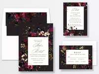 Moody wedding invite collage