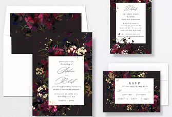 Moody wedding invite collage