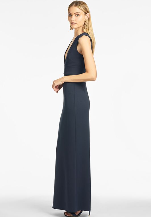 Sachin & Babi Loretta Gown - Navy V-Neck Bridesmaid Dress - 2