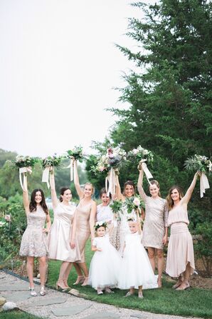 Mismatched, Neutral Bridesmaid Dresses