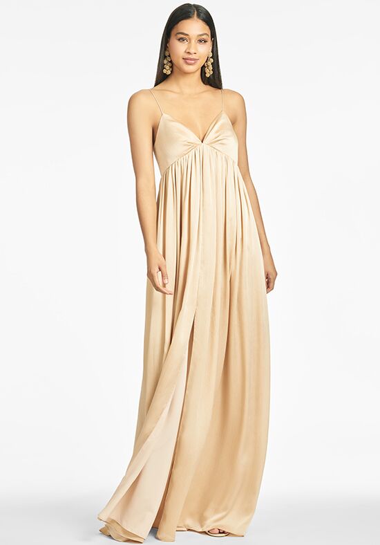Sachin & Babi Jessica Gown - Champagne V-Neck Bridesmaid Dress - 1
