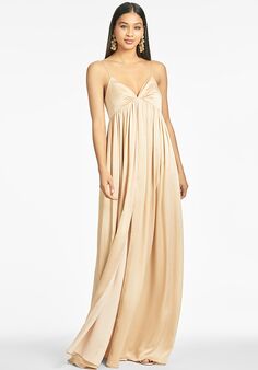Sachin & Babi Jessica Gown - Champagne V-Neck Bridesmaid Dress