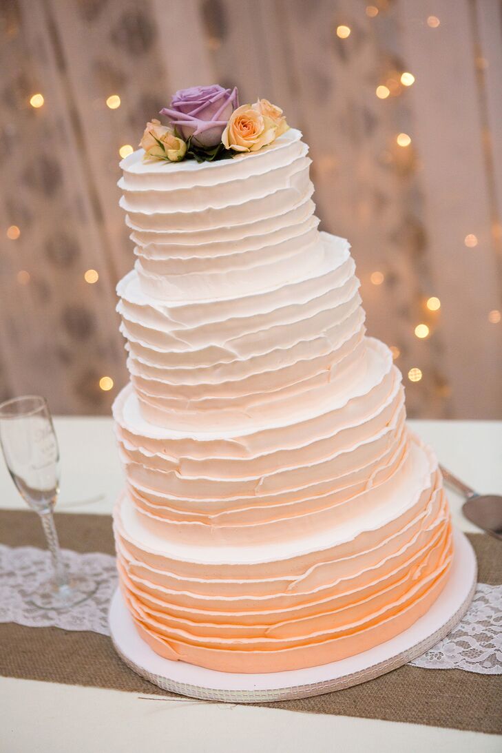 Peach Ombre Wedding Cake by Cameo Cakes