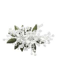 AW Bridal AW BRIDAL Rhinestone Hair Clips for Wedding Flower Hair Accessroies for Brides Bridlal Hair Comb Hair Accesories for Women (Silver) Silver Pins, Combs + Clip