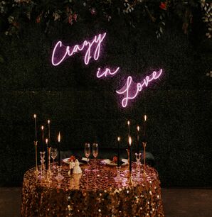 Crazy in Love Neon Sign at Wedding Reception