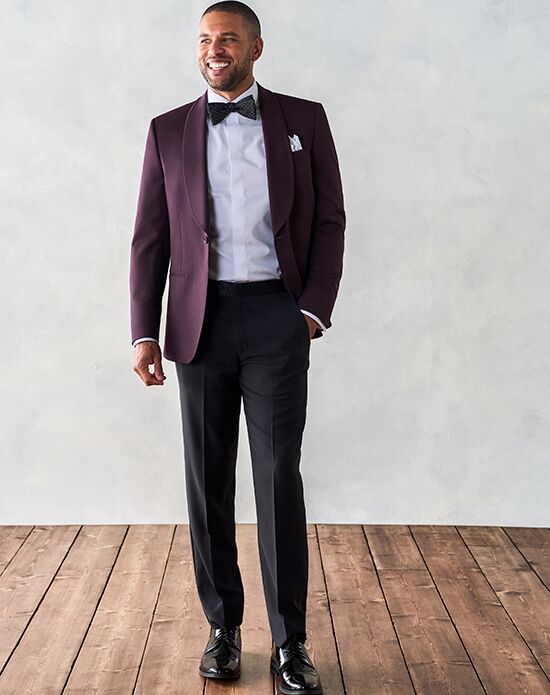 The Black Tux Plum Shawl Jacket Tuxedo Purple Tuxedo - 1