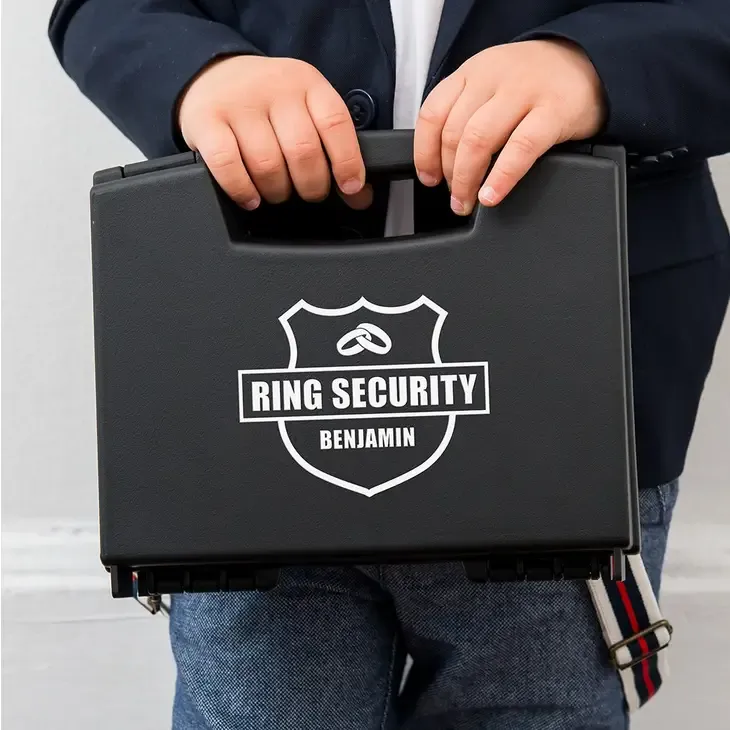 Personalized ring bearer wedding ring security briefcase