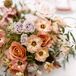 Romantic Wedding Centerpiece With Tulips and Purple Roses