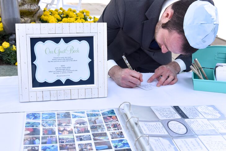 Guest-Book Album With Wooden Sign